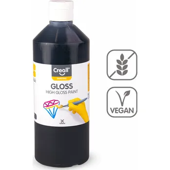 Speciální výtvarná barva Creall barva s vysokým leskem Gloss, 500 ml, černá