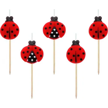 Dortová svíčka Dortové svíčky 5 ks pikery - Berušky