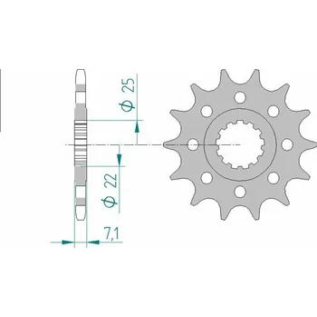 Nářadí na motocykly Ocelová standardní přední řetězová kola AFAM 24511 - 520 24511-14