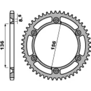 Nářadí na motocykly Ocelová standardní zadní řetězová kola PBR 4365 - 525 4365.43.C45