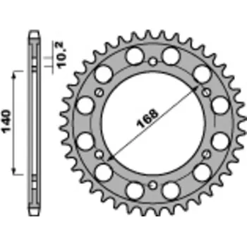 Nářadí na motocykly Ocelová standardní zadní řetězová kola PBR 4613 - 525 4613.42.C45