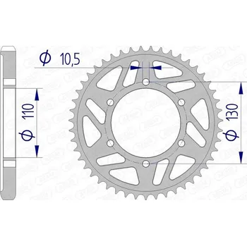 Nářadí na motocykly Hliníková zadní rozeta AFAM 13813 - 530 13813-46