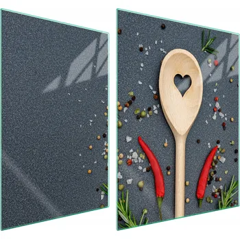 Obraz Skleněná ochranná deska na sporák 70x52 Lžíce