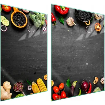 Obraz Skleněná ochranná deska na sporák 70x52 Zelenina