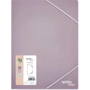 Archivační box Box na spisy A4 Spoko ReLeaf Soft touch s gumou - levandulová