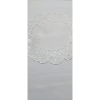 Prostěradlo SERVÍRKA UBROUSEK KULATÝ 30CM VYŠÍVANÝ BÍLÝ 8810 Velikonoce UBRUS