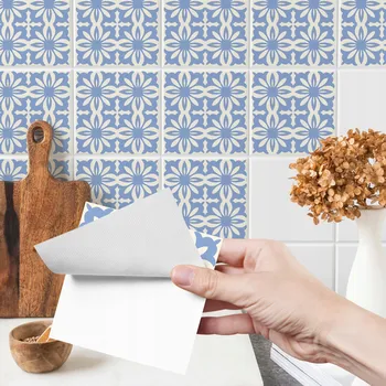 Obraz Samolepky na obklady Modré ornamenty Boho styl Mozaika Sada 24 ks