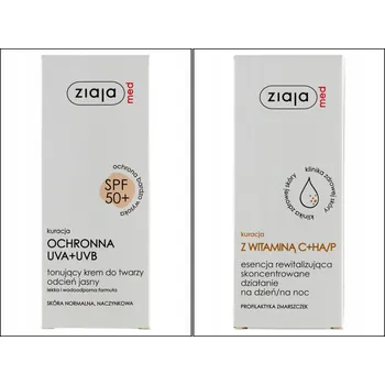 Pleťový krém ZIAJA MED 2v1 Krém SPF 50+ a Revitalizační esence