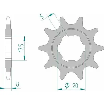 Nářadí na motocykly Ocelová standardní přední řetězová kola AFAM 94306 - 520 94306-09
