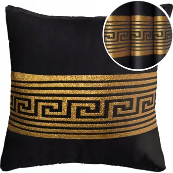 Povlak na dekorativní polštářek Dekorativní povlak na polštář Poszewka RODOS LUX 40x40 czarny-złoto 40 x 40 cm