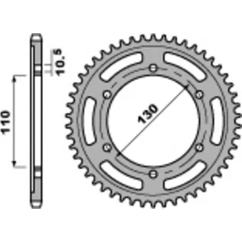 Nářadí na motocykly Ocelová standardní zadní řetězová kola PBR 4385 - 525 4385.43.C45