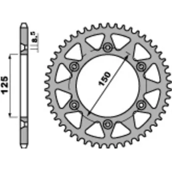 Nářadí na motocykly Ocelová standardní zadní řetězová kola PBR 899 - 520 899.44.C45