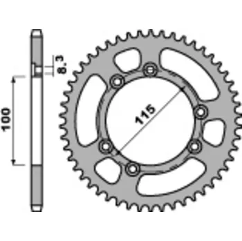 Nářadí na motocykly Ocelová standardní zadní řetězová kola PBR 4370 - 428 4370.55.F