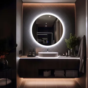 Zrcadlo LED Zrcadlo Kruh 60, Romantico, studená bílá, přímé zapojení