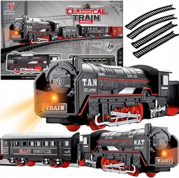 Vláček a vláčkodráha Vláček na baterie s kolejemi, lokomotivou a vagónem vláček LED