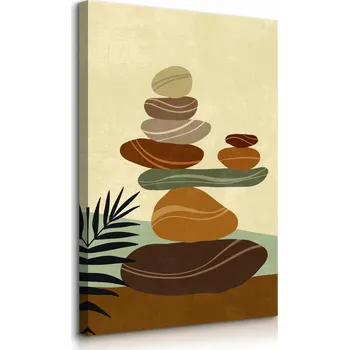 Obraz VELKÝ OBRAZ DO LOŽNICE STYL BOHO KAMENY SOCHA ABSTRAKCE 20x30