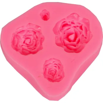 Silikonová forma 4 růže 7x6.5x1.8 cm