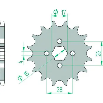 Nářadí na motocykly Ocelová standardní přední řetězová kola AFAM 20104 - 420 20104-15