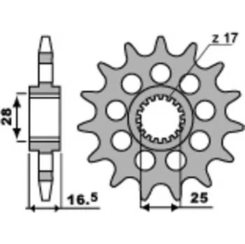 Nářadí na motocykly Ocelová standardní přední řetězová kola PBR 2187 - 520 2187.17.18NC