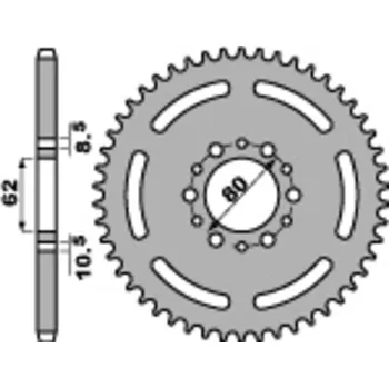 Nářadí na motocykly Ocelová standardní zadní řetězová kola PBR 845 - 520 845.40.F