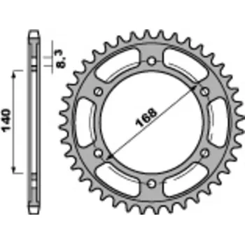 Nářadí na motocykly Ocelová standardní zadní řetězová kola PBR 4550 - 525 4550.47.C45