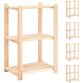 Dílenský regál Regály 3 police 5 ks 60 x 38 x 90 cm masivní borovice 150 kg