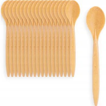 Příbor 100 ks Lžička WPC Světlá, na jedno použití BIO příbory