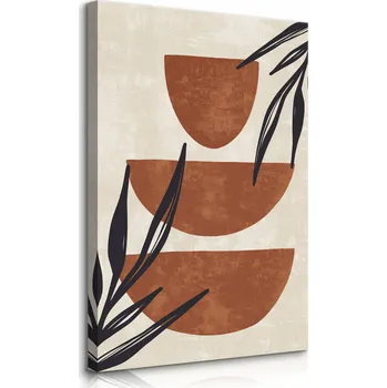 Obraz VELKÝ OBRAZ DO OBÝVÁKU LISTY ABSTRAKCE STYL BOHO MINIMALISMUS 20x30