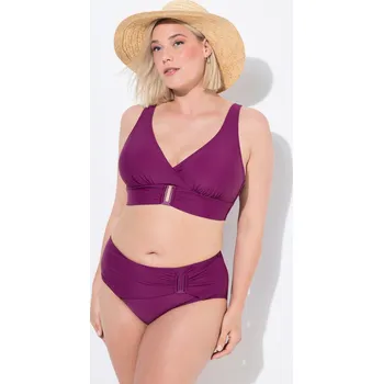 Dámské plavky Ulla Popken, Plus size Bikiny, ozdobné spony, měkké košíčky, recyklovaný materiál pro plnoštíhlé nadměrná velikost, 826398839-1010, nachový, 48, Nadměrné velikosti, Plus size oblečení, Oblečení pro boubelky, Oblečení pro baculky, Oblečení pro plnoštíhlé, 