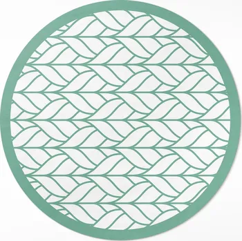 Koberec Koberec Kulatý Vnitřní průměr 110 cm, lineární lístky, minimalistický vzor