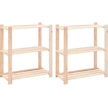 Dílenský regál Regály 3 police 2 ks 80 x 38 x 90 cm masivní borovice 150 kg