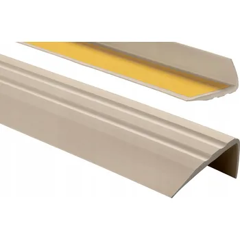 Stavební profil Schodový profil z PVC protiskluzový 50x25mm 1,30m Béžový SAMOLEPICÍ