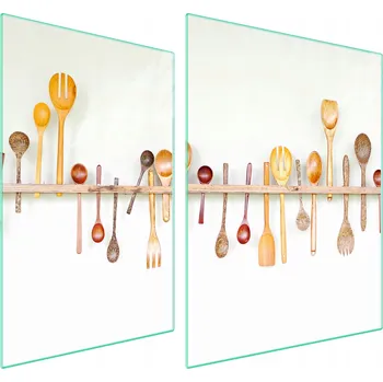 Obraz Skleněná ochranná deska na sporák 70x52 Lžíce