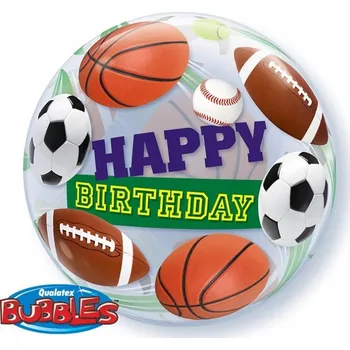 Balónek Fóliový balónek 22" QL Bubble Všechno nejlepší k narozeninám