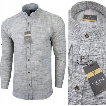 Pánské ležérní bavlna koszula męska s dlouhým rukávem LAVIER , velikost S