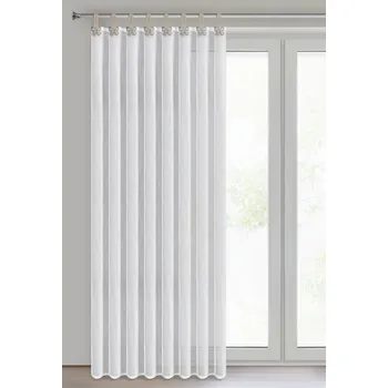 Záclona Dekorační vzorovaná záclona režného vzhledu na poutka LILIEN II. bílá 140x250 cm (cena za 1 kus) MyBestHome