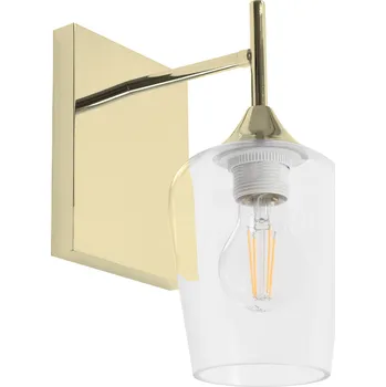Nástěnné svítidlo Nástěnná lampa zlatá s PRŮHLEDNÝ stínidlem