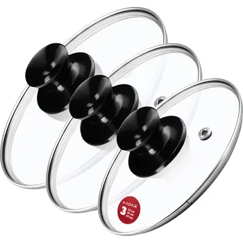 Poklice KADAX SKLENĚNÁ POKLICE SADA POKLIC 16/18/20cm