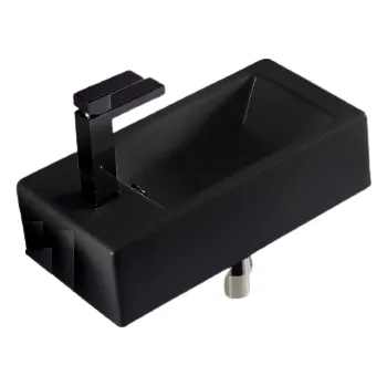 Umyvadlo BESTECO Matně černé keramické umyvadlo, 46x24,5 cm (TR4624)