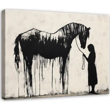 Obraz OBRAZ ABSTRAKCE BANKSY MODERNÍ DO LOŽNICE OBÝVÁKU NA PLÁTNĚ 40x30