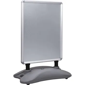 Stojan na plakát A1 vodou plněná základna šedý hliník slitina