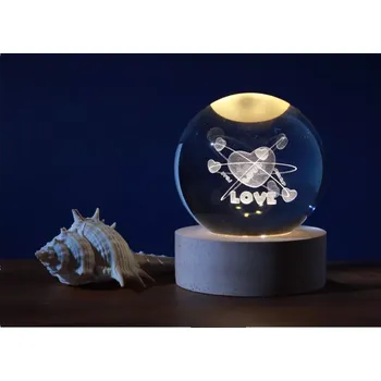Lampička křišťálová lampička koule love 6 cm 1,5 w