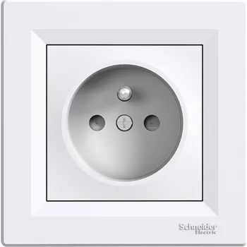 Elektrická zásuvka Schneider, Asfora Jednoduchá zásuvka 2P+PE, s clonkami, bílá EPH2800221