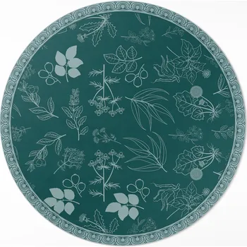 Koberec Vinylový Koberec Kulatý do interiéru, předsíně ⌀ 130 cm - Jemné rostliny