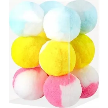 Hračka pro kočku Pluszowe zabawki pro kočky kolorowe měkké míčky pro kočky 12 kusů