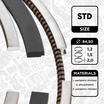 Píst motoru Sada pístních kroužků ET ENGINETEAM R1013900