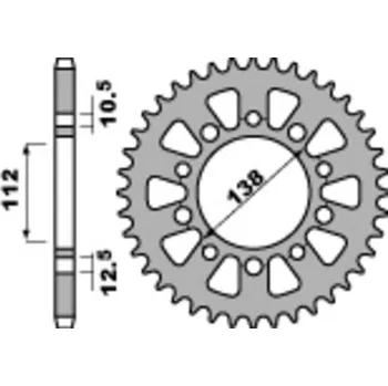 Nářadí na motocykly Ocelová standardní zadní řetězová kola PBR 4384 - 520 4384.44.C45