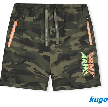 Chlapecké oblečení CHLAPECKÉ ŠORTKY MASKÁČOVÉ khaki KUGO TM8251