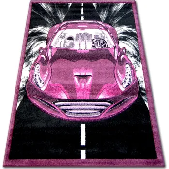 Koberec KOBEREC PILLY 120x170 AUTO SAMOCHOD RŮŽOVÝ měkký #AT296