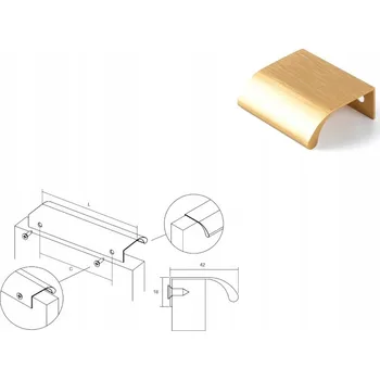 Nábytková úchytka se zlatým okrajem VIEFE 32